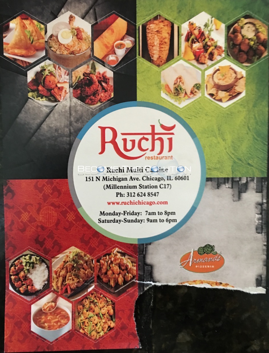 Ruchi Restaurant Carry Out Menu Chicago (Scanned Menu With Prices)